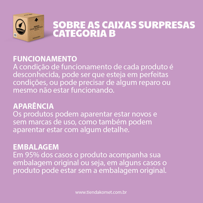 Caixa surpresa GRANDE Categoria B (5 produtos)